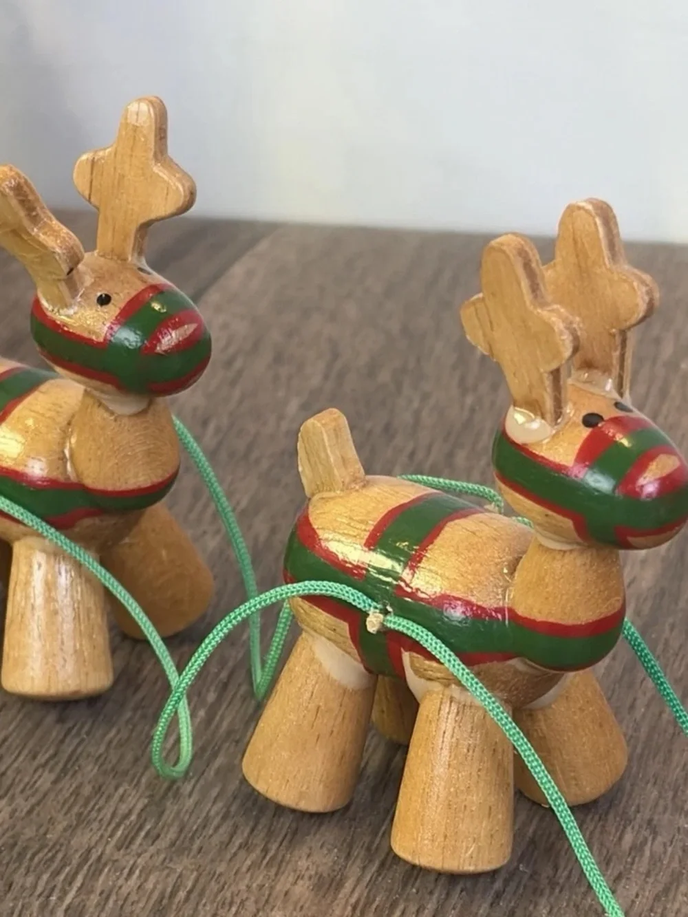 Vintage 1984 Dakin Wood Santa in Sleigh with Three Reindeer San Francisco